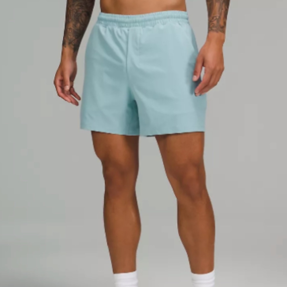 LULULEMON PACE BREAKER LINED SHORT 5" BREEZE BLUE (S)